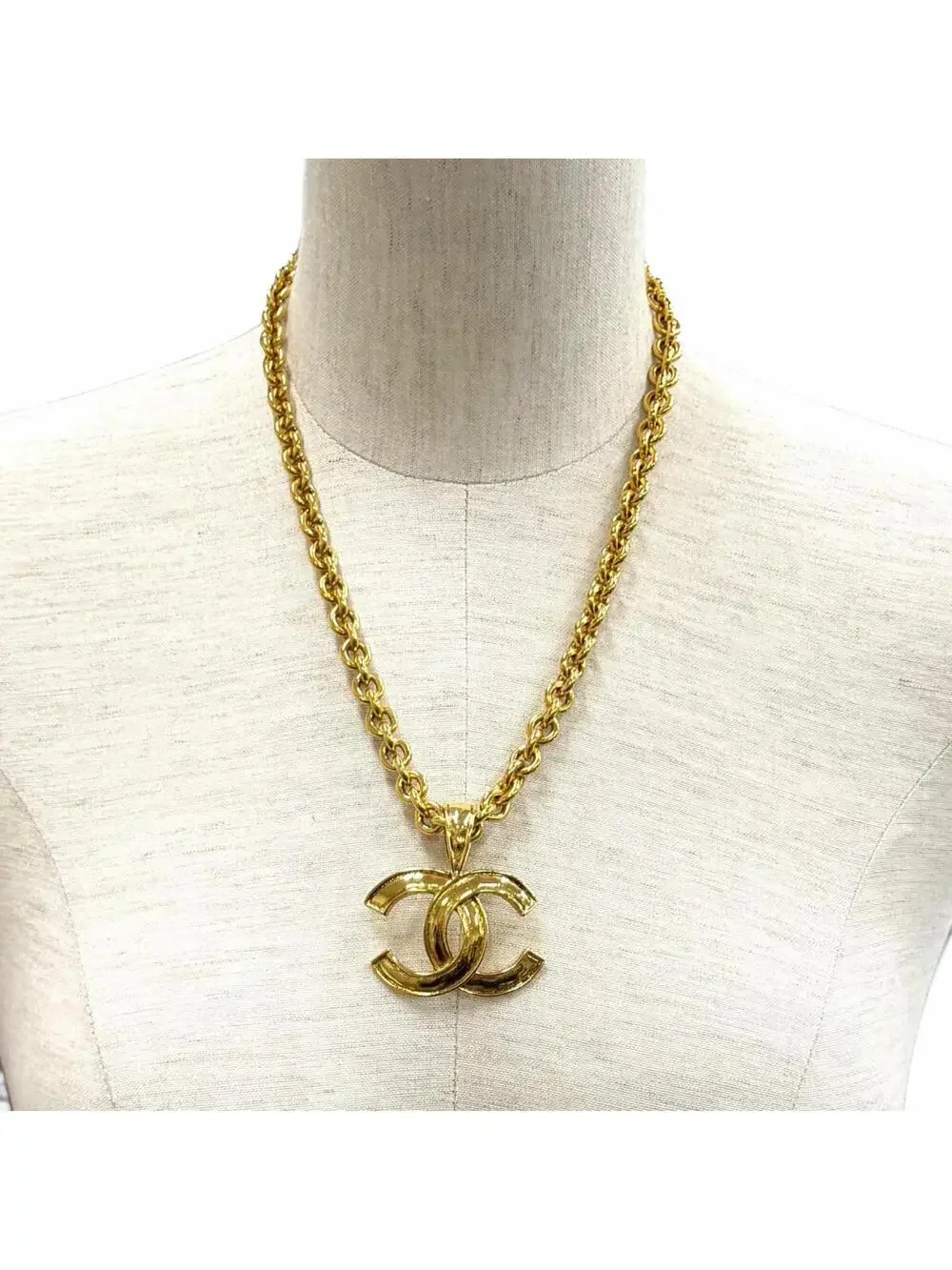 Chanel Cc Logo Chain Pendant Necklace #357877C10B